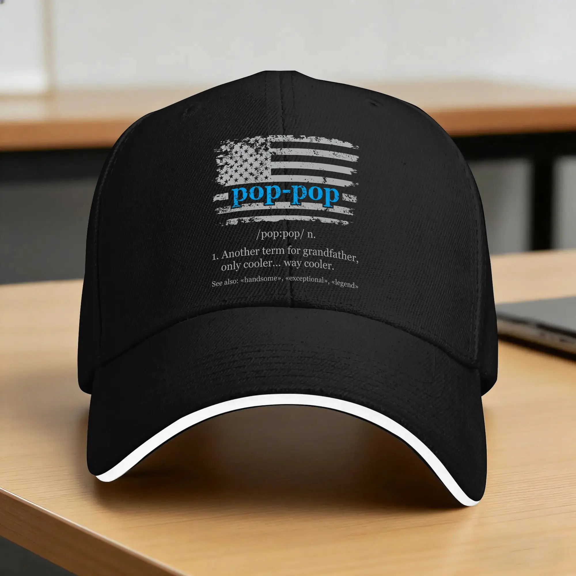 Pop Definition For Grandfather  Baseball Cap  Trendy Trucker Hat Summer Men Women Outdoor Sports Snapback Cap
