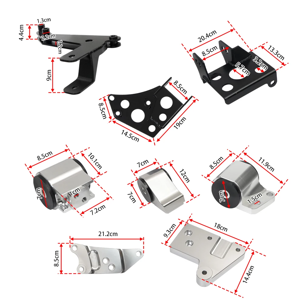 Engine Motor Mounts Bracket Engine Swap Mount Kit Fit for 1996-2000 Honda Civic K20 K24 EK Chassis K-series