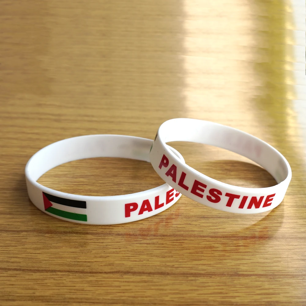 Customized 2pcs Palestine Wristband Sport Silicone Bracelet Rubber Band Fashion Accessory