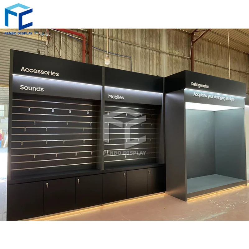 

2025customized. cellphone shop cabinet display store telephone glass showcase cell phone accessories mobile showcase