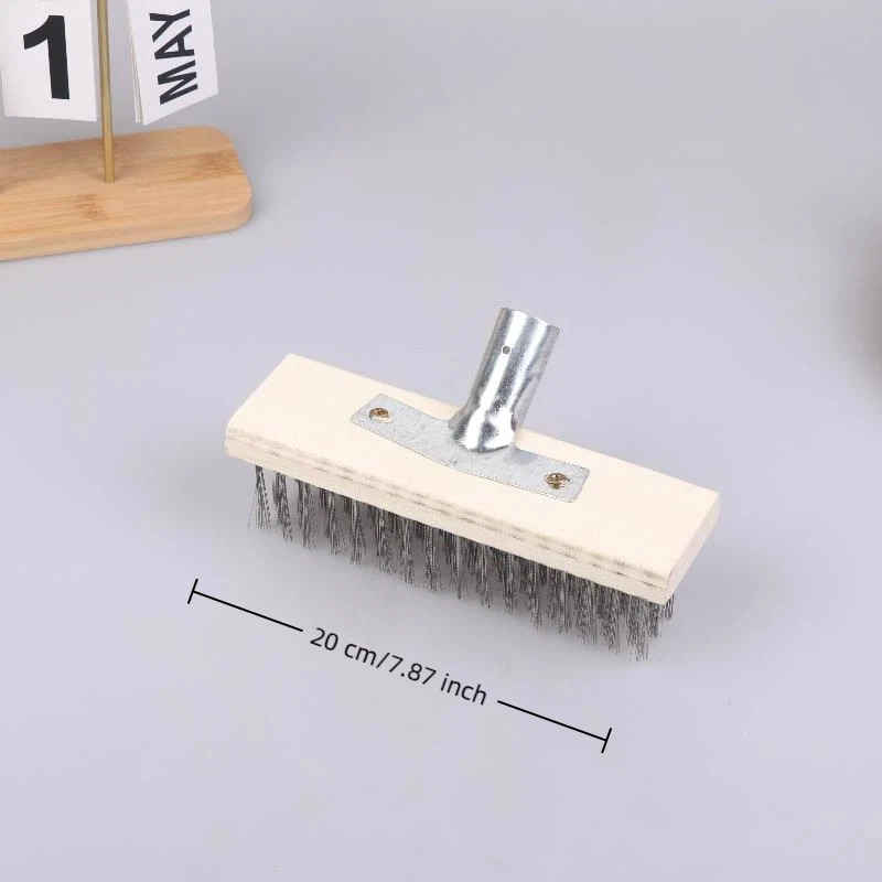 Multipurpose Steel Wire Deck Brush Head 20cm 30cm 50cm Heavy Duty Metallic Wire Brush For Patios Grime And Garage Floor