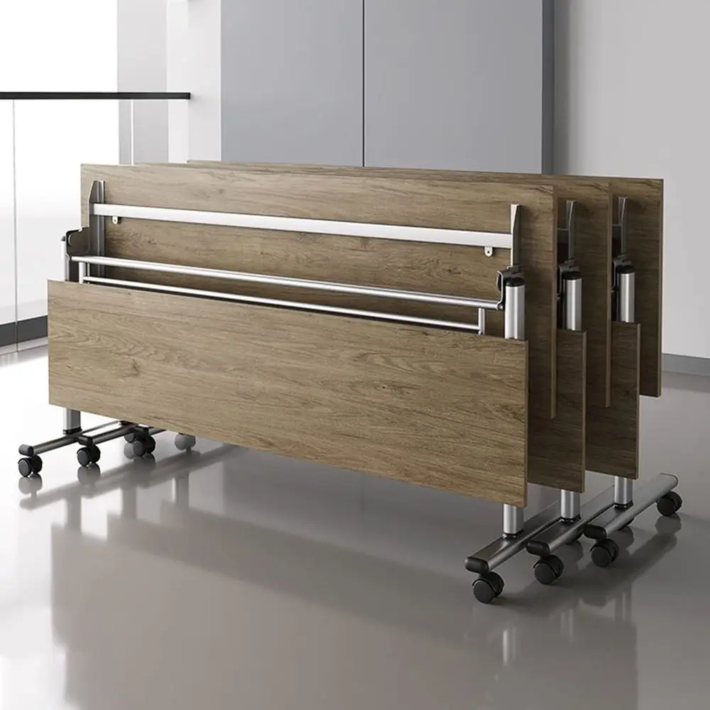 

Meeting Table Set of 3,Flip Top Mobile Training Table with Modesty and Lockable Wheels, for Conference Rooms,Training Rooms,Med