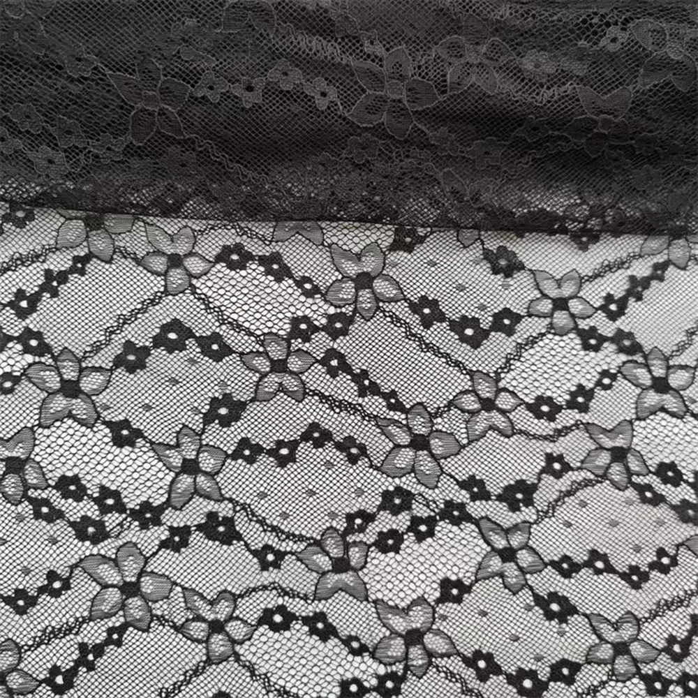 Floral Embossed Lace Fabric Retro Ditsy Print Lightweight Sheer Soft Material For Sewing DIY Wedding Dress Lingerie Craft view 2
