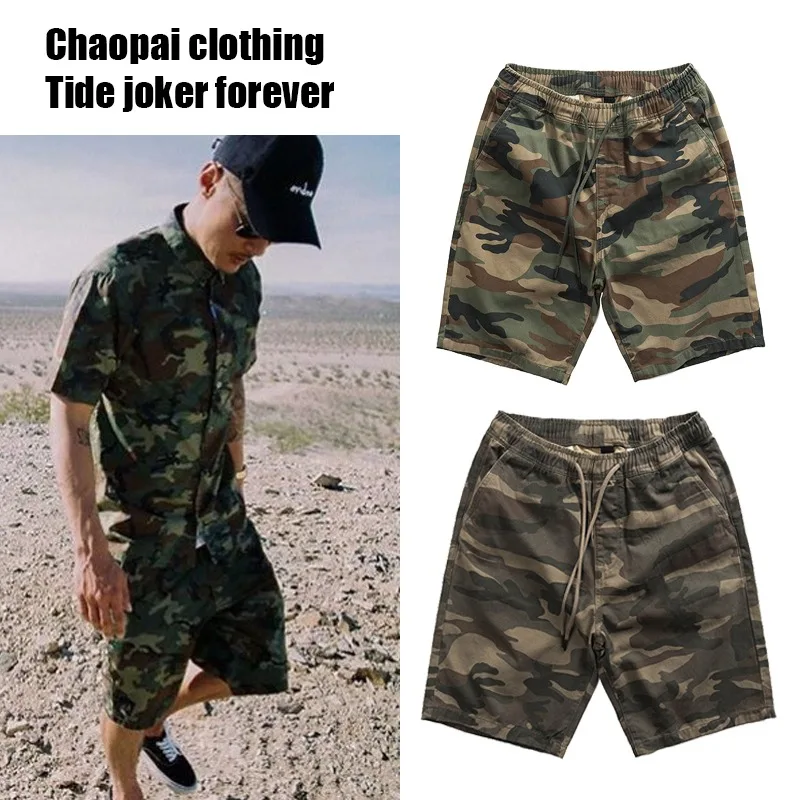 

Youwenle Camouflage Workwear Shorts Men's Loose Fit Summer Casual Pants Youthful Energy Style Five-Quarter Length Straight Leg