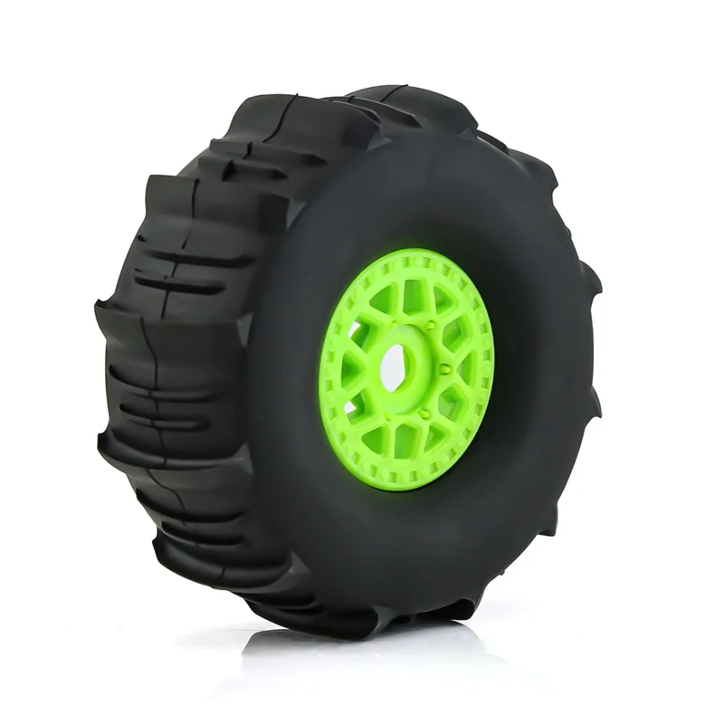 

MYMF-4 Pcs Short Stuck Tire 138Mm 1/7 17Mm Wheel Hex For ARRMA Mojave TRAXXAS UDR FS Yikong DF7 RC Car Green