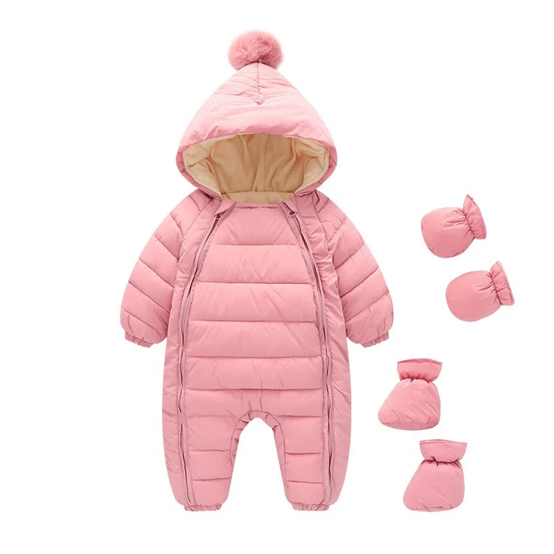 

Winter Baby Hooded One piece down jacket Lightweight Jackets Down Jackets Children Warm Outerwear Kids Autumn 0-3Y