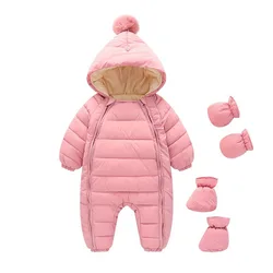 Winter Baby Hooded One piece down jacket Lightweight Jackets Down Jackets Children Warm Outerwear Kids Autumn 0-3Y