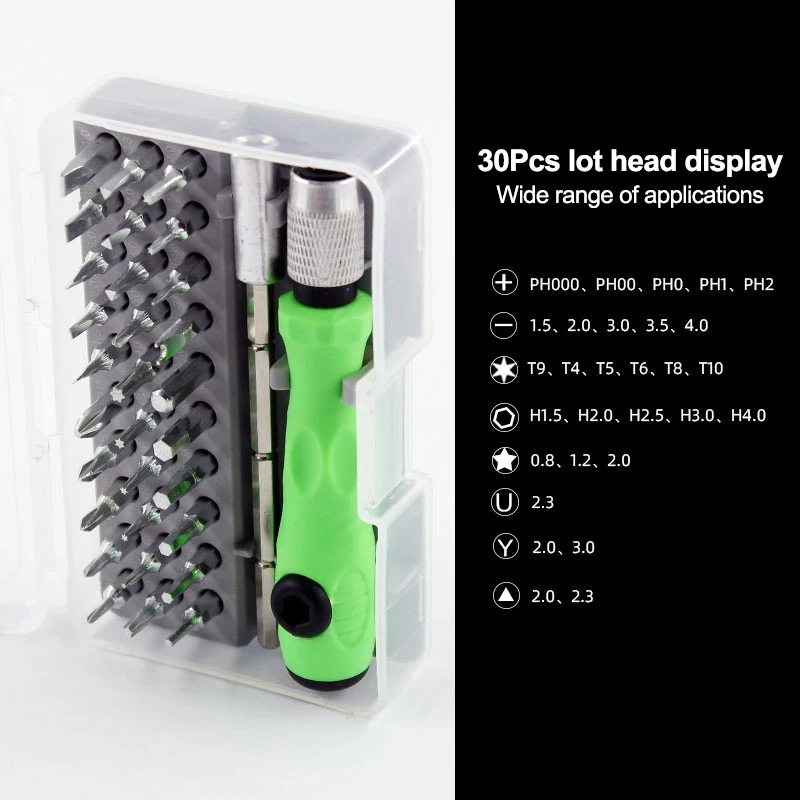 non-slip 32-in-1 Precision Screwdriver Set Phillips Bits Multifunctional Hand Repair Tool Kit for Phone Watch Glasses PC