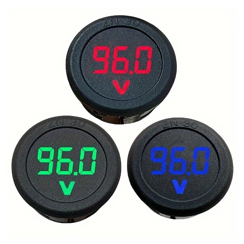 

LED Digital Display Circular Two-wire Voltmeter DC Digital Voltmeter Reverse Connection Protection Tools Voltage Current Meter