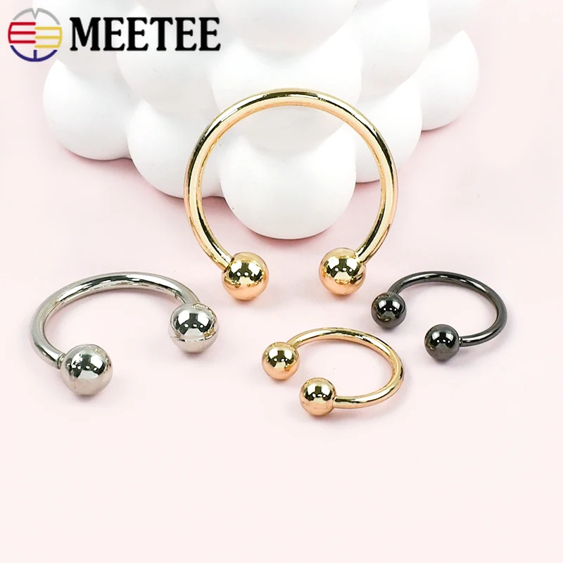 

5Pcs Meetee 15-60mm Metal U-shaped Rings Buckle Clothes Collar Double-headed Screw O Ring Clasp Bikini Hook Hardware Accessories