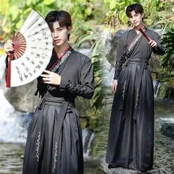Large Size 3XL Hanfu Men Ancient Chinese Hanfu Black Sets Men Carnival Halloween Cosplay Costume Hanfu Outfit for Men