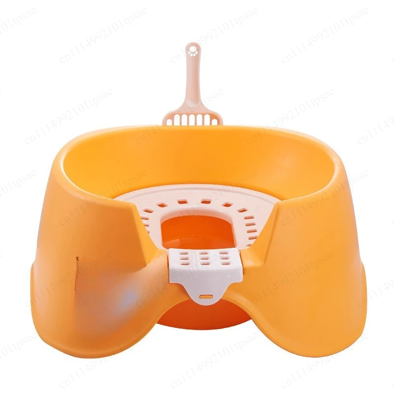 Automatic flushing open design pet squat toilet garbage bin for daily use by indoor household cats and dogs