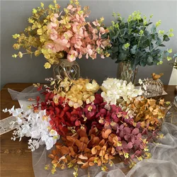16-Fork Artificial Flowers Eucalyptus Grass Eucaly Green Plant Home Wreath Decoration Christmas White Flower DIY Wedding Bouquet