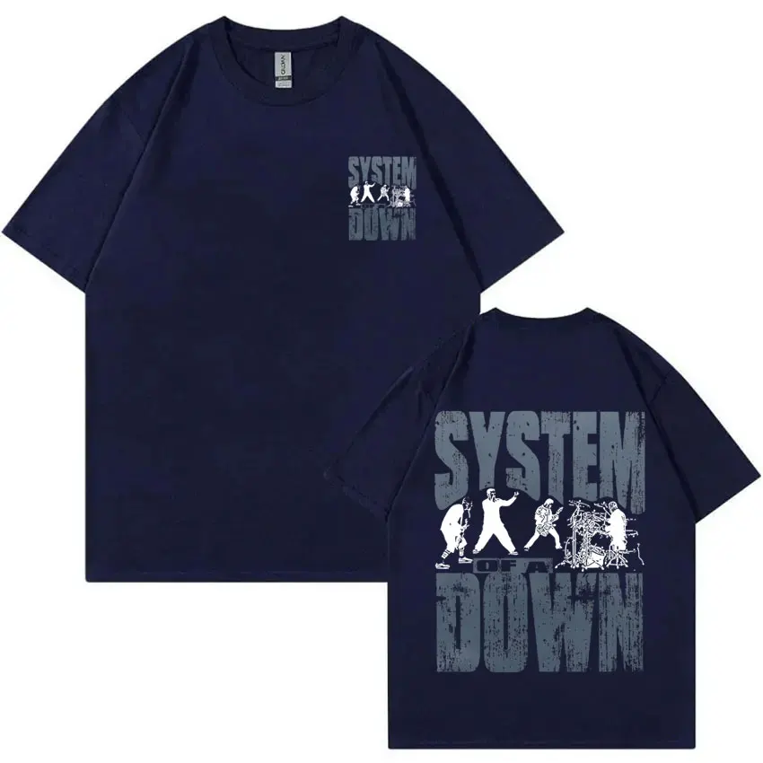 90s Vintage Rock Band System of A Down Graphic Tshirt Men Women Alternative Metal Music T-shirts Men's Loose Oversized T Shirts