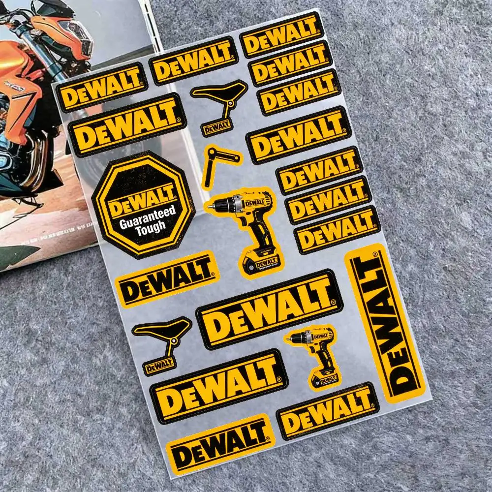 Adesivos refletivos para motocicletas Dewalt, aviso de segurança 3M à noite no escuro para capacetes de scooter