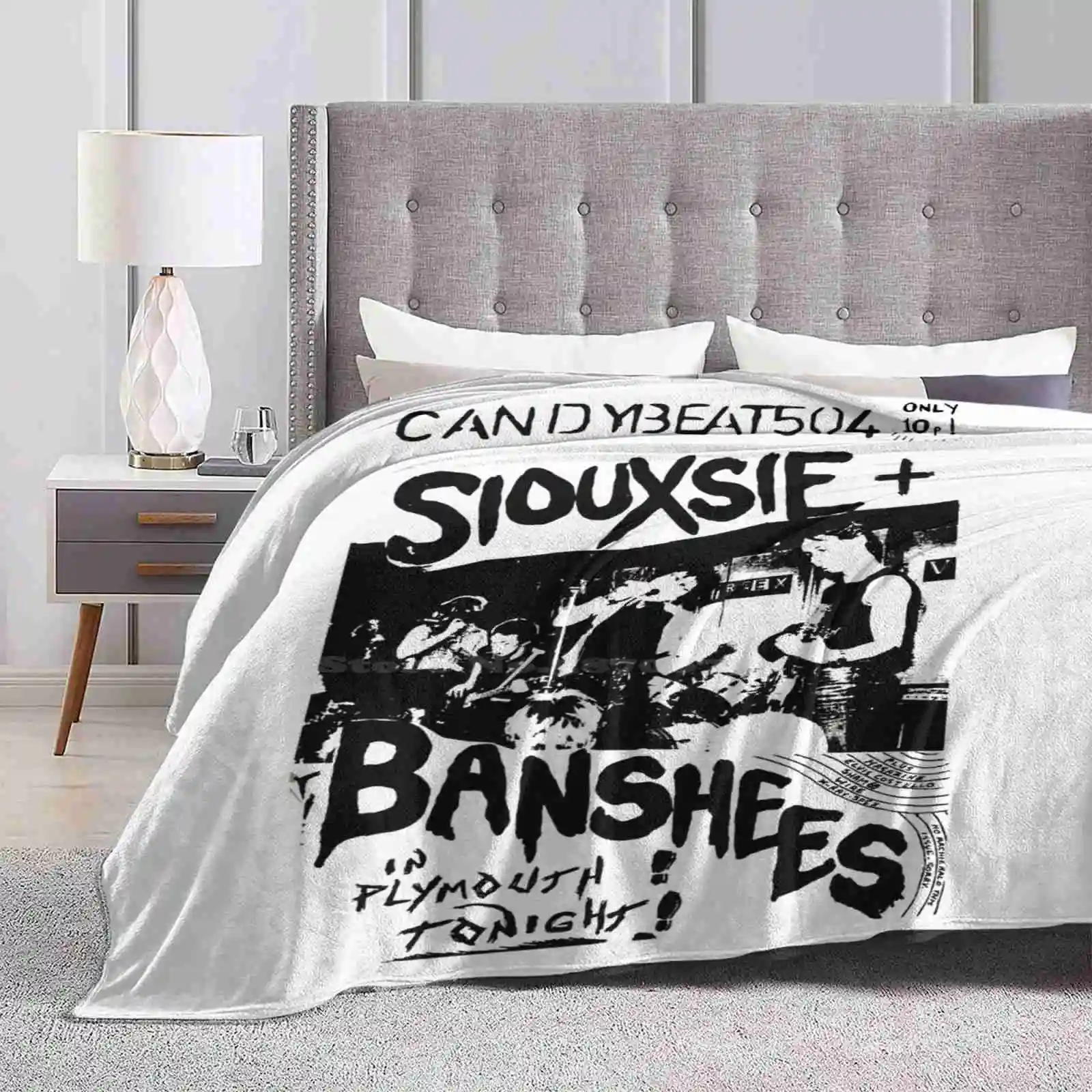 Siouxsie Flyer Best Selling Room Household Flannel Blanket Siouxsie Banshees Music Newvawe Postpunk White Black Singer Sex