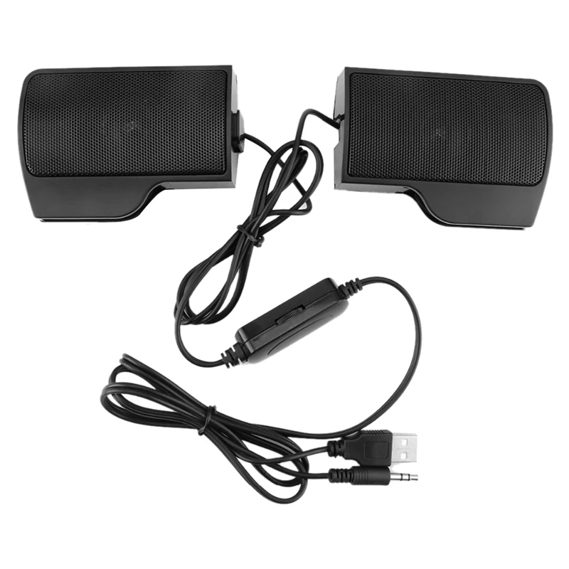 1 Piece USB Stereo Speaker Sound Bar Clipon Speakers Portable Mini Clip For Notebook Laptop Phone Music Player Computer