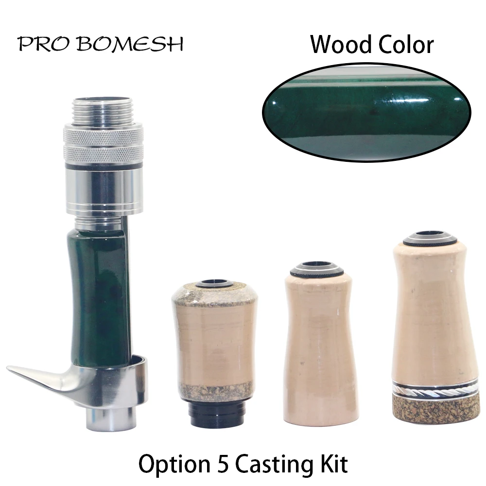 Pro Bomesh Holz Spinning Casting Reel Sitz Split 3A Kork Griff Kit DIY Forelle Angelrute Gebäude Komponente Reparatur Zubehör – Detail 20