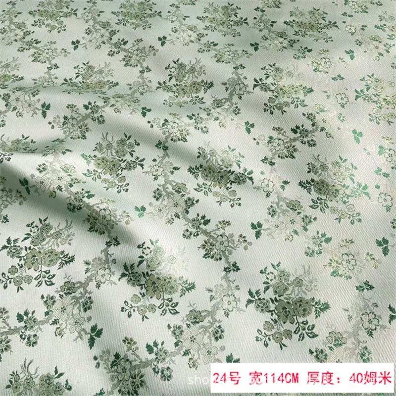 Mixed silk Song brocade fabric jacquard silkworm vest cheongsam coat windbreaker - Image 4