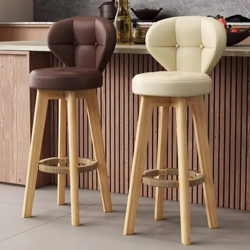 

Wooden Legs Unique Bar Stools Swivel Minimalist Italian Sturdy Designer Bar Stools Kitchen White Sillas De Comedor Furniture