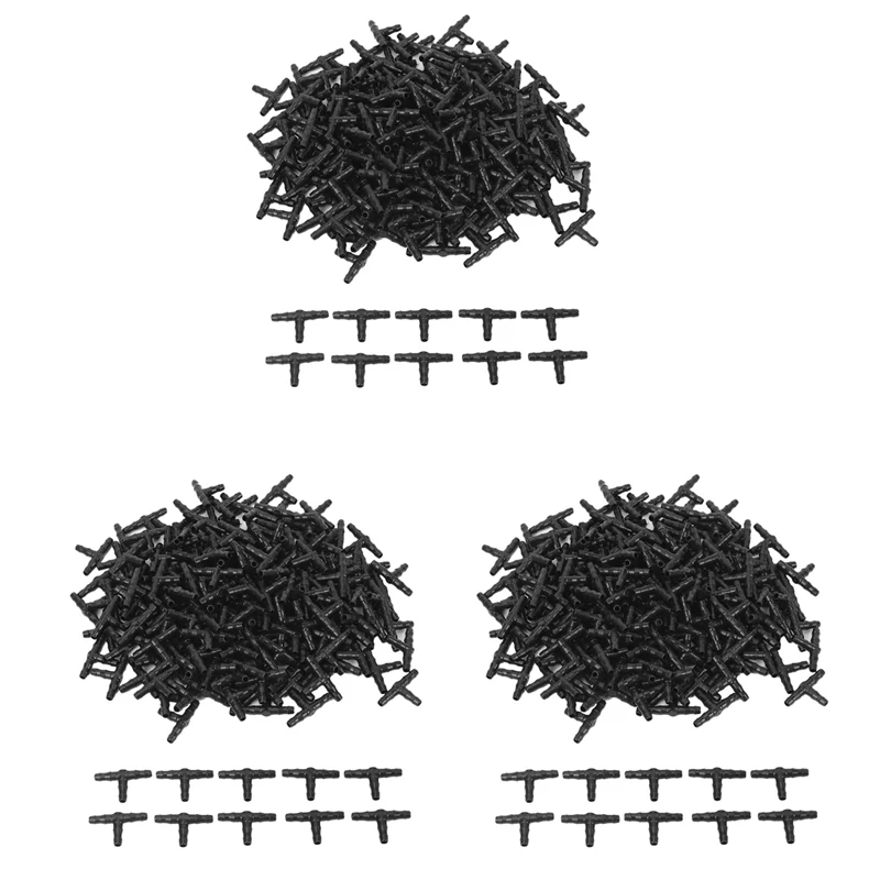 

600 шт., 1/4 дюйма, универсальные тройники с зазубринами для капельного орошения