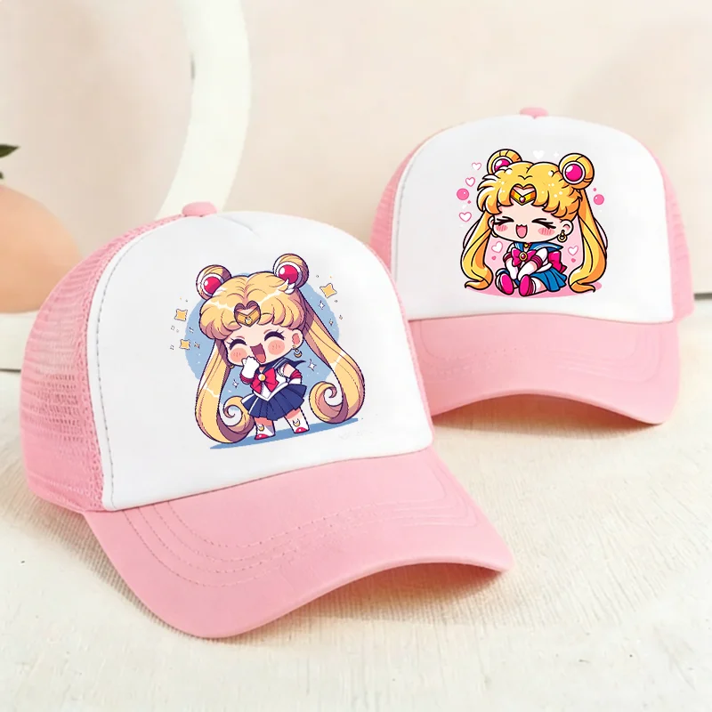 

Sailor Moons Baseball Cap Women Trendy Cute Anime Adjustable Trucker Hat Summer Sunhat Outdoor Sport Breathable Shade Caps Gift