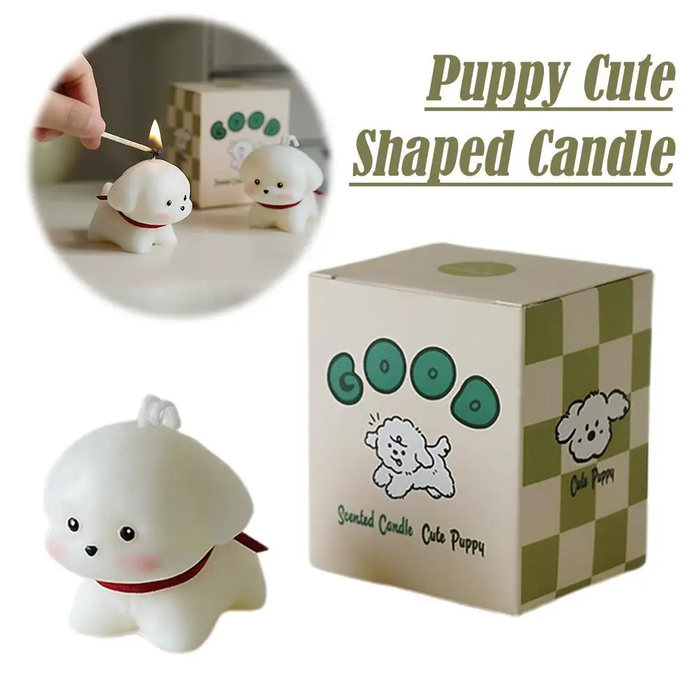 Cute Dog Shape Scented Candle, Aromatherapy Wax Figurine for Home Decor, Gift for Pet Lovers, Long-Lasting Fragrance