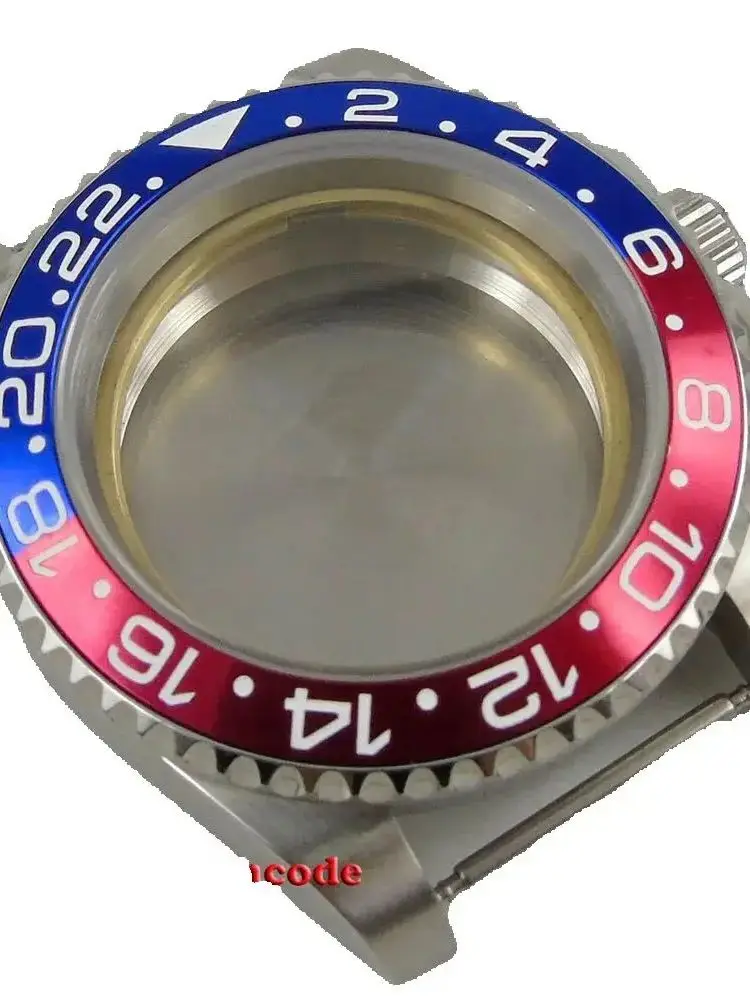 40mm Flat Sapphire Glass Red Blue Bezel Watch Case Fit ETA 2824 2836 Miyota 8215 821A NH35A NH36A Movement MOVEMENT