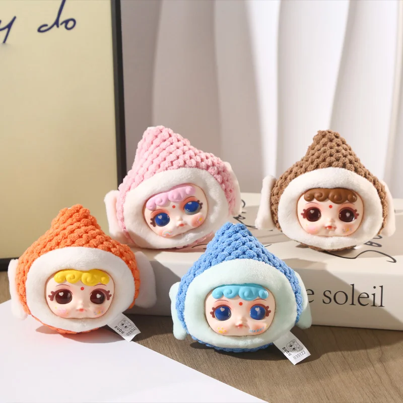 

DUDU colorful Buddha head plush pendant, cartoon cute schoolbag decorative pendant girl gift