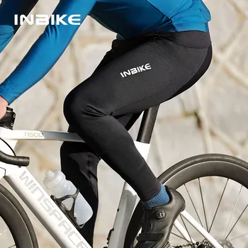 INBIKE thermal fleece mens professional cycling pants padded winter bicycle tights trousers MTB road bike tights clothes