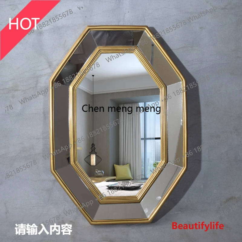 

M53 European-style gold special-shaped washstand mirror American wall-mounted bathroom mirror decorative mirror