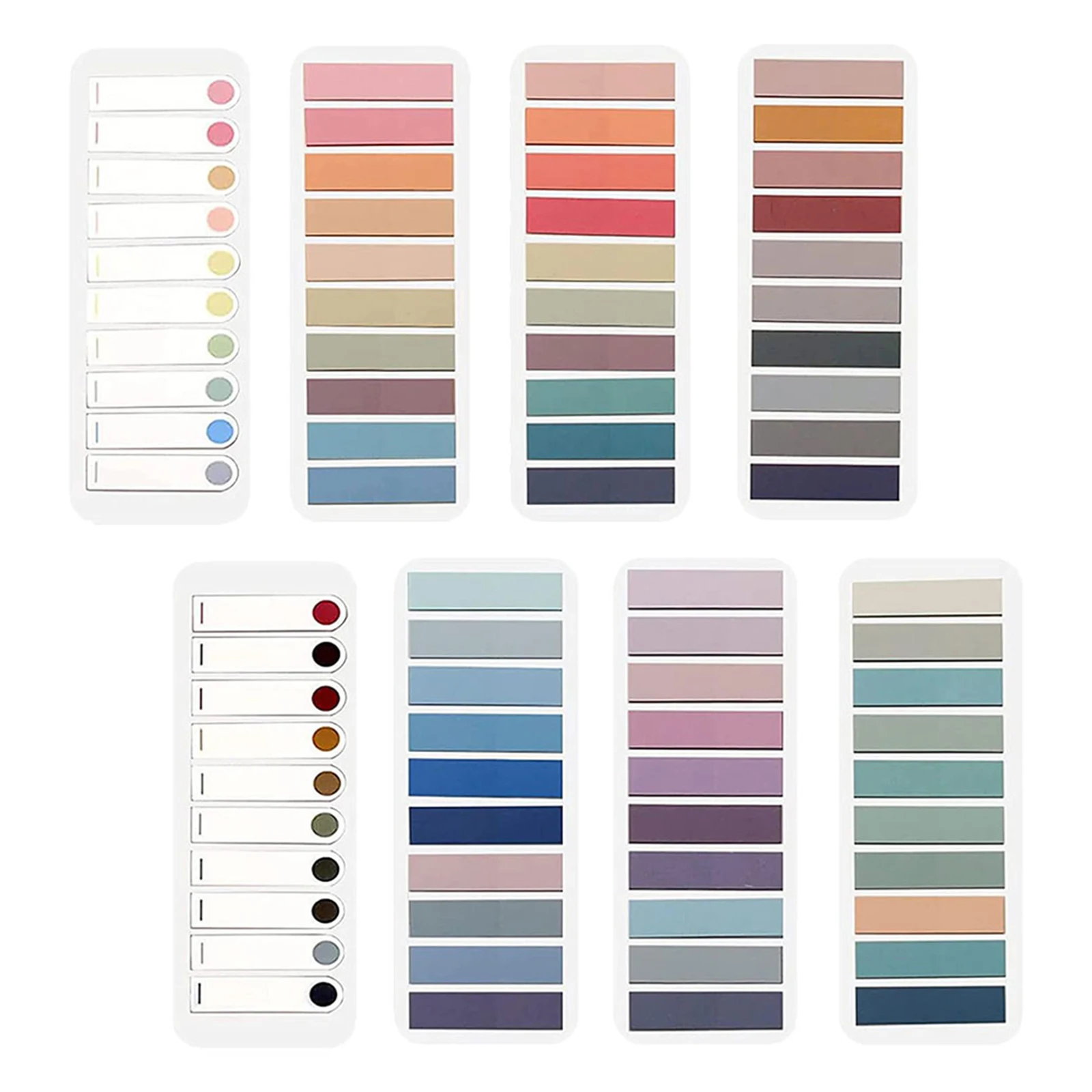 

8 Books Self-Adhesive Sticky Tabs Portable Highlight Strips Colored Note Markers for Reading Study Office Supplies Practical