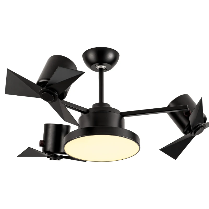 Modern 360-degree high-speed rotating AC motor ceiling fan with LED light and remote control