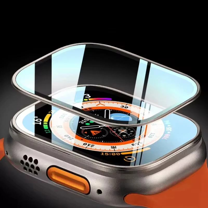 Displayschutzfolie für Apple Watch Ultra 4 49mm Gehäuse Zubehör Metallrahmen + Panzerglas iWatch Ultra 3/2 49mm Lünettenring – Detail 5