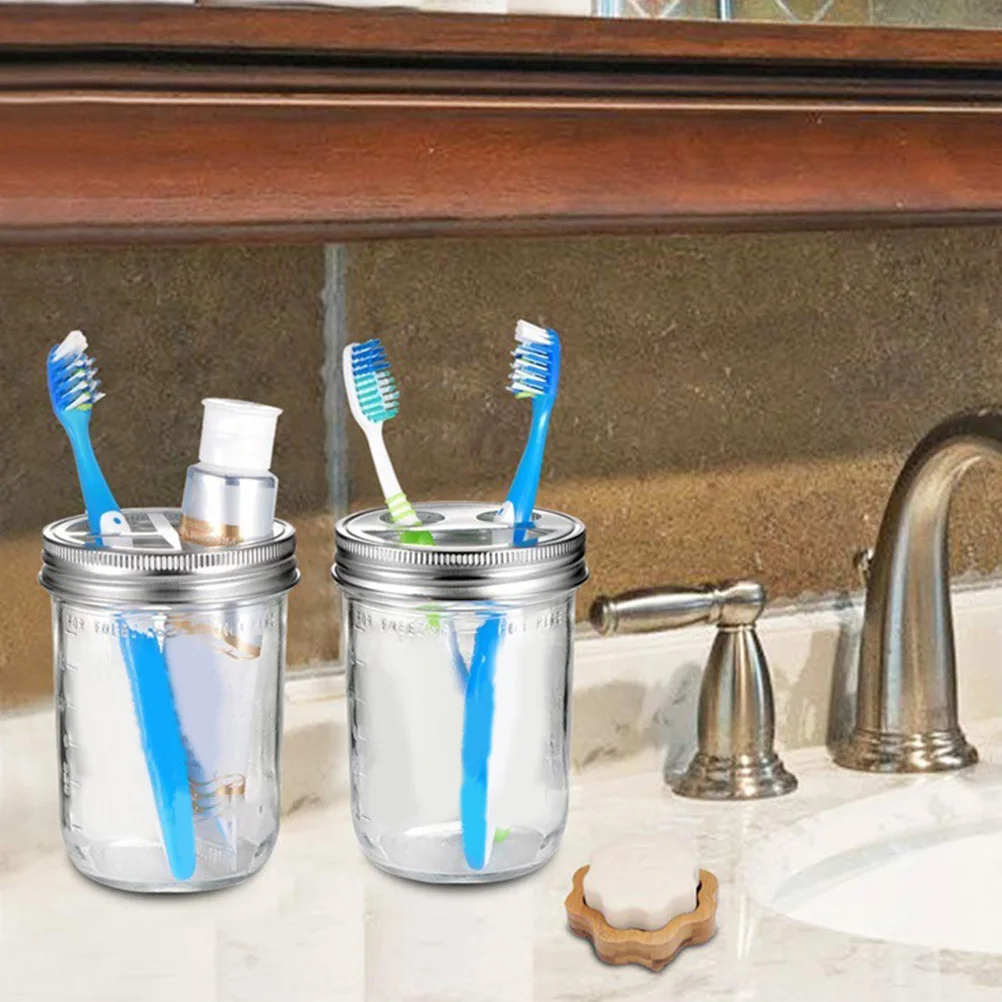 

4Pcs Bathroom Accessories Set Metal Soap Lotion Dispenser Pumps Press Type Bottle Replacement Lids for Home Kitchen Bathroom Use