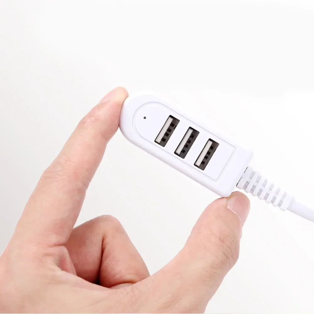 30cm/120cm 3-Port USB Hub with Built-in Cable Portable Data Hub Extender Cord Charging Power Port for Charge Devices