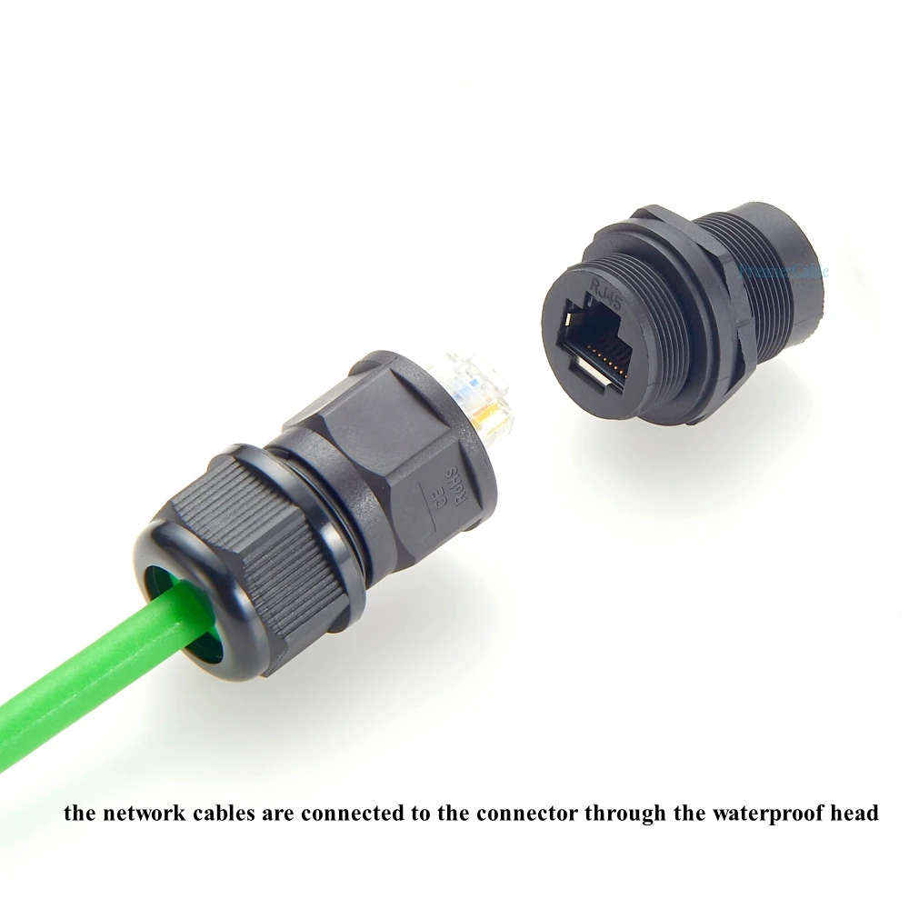 Waterproof RJ45 Shielded Panel Mount Coupler IP67 Ethernet LAN Pass Through Connector Female to Female Bulkhead Adapter