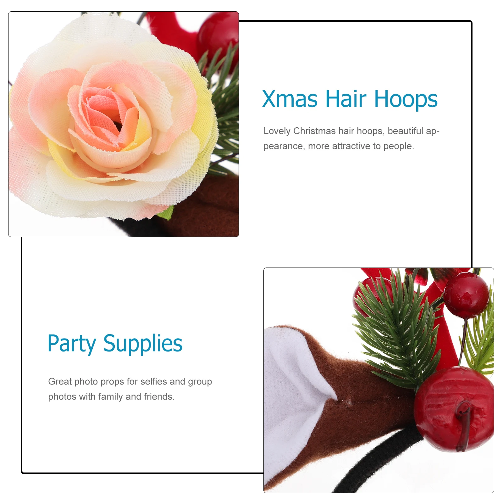 

Рождественский головной убор с рогом оленя, легкий прочный праздничный костюм для вечеринки, реквизит для фотосессии, Рождественская повязка на голову с рогами, вечерние головные уборы