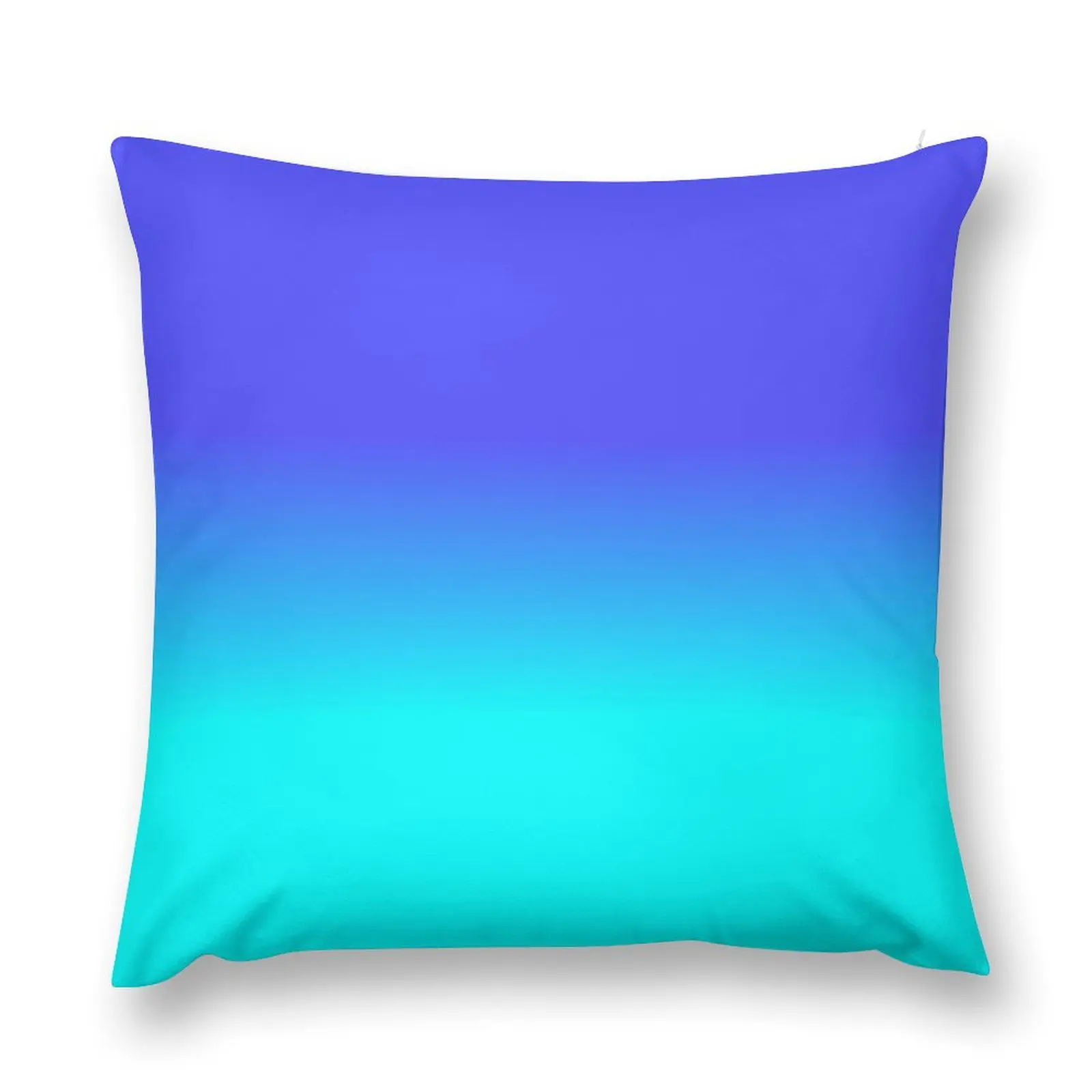 

Neon Blue and Bright Neon Aqua Ombré Shade Color Fade Throw Pillow Sofa Cushions Couch Pillows pillow