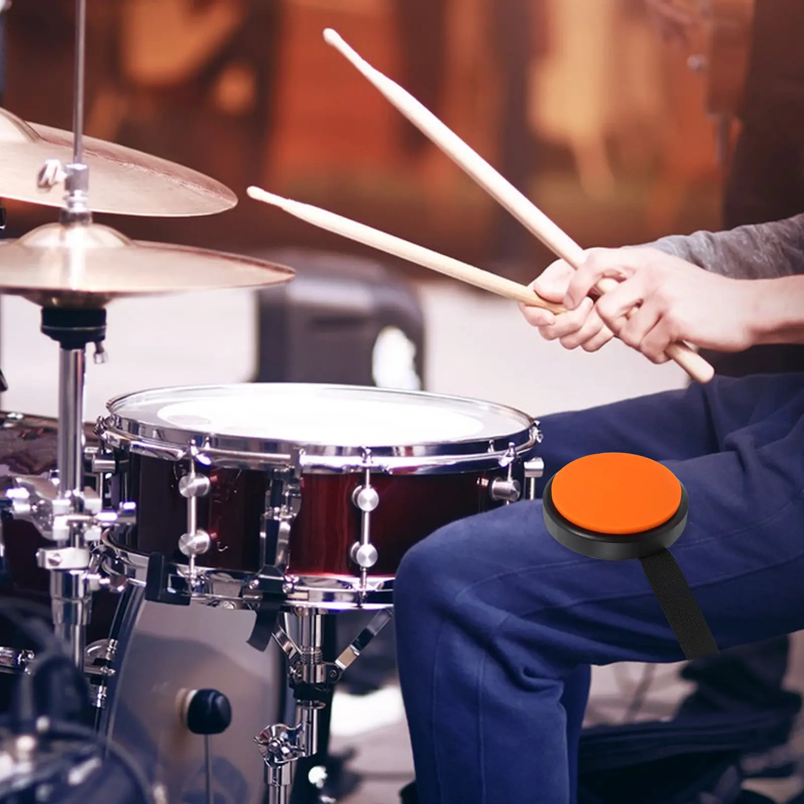 

Drum Pad Musical Instruments Practice Kit Storage Sample Leg for Snare Rubber Percussion