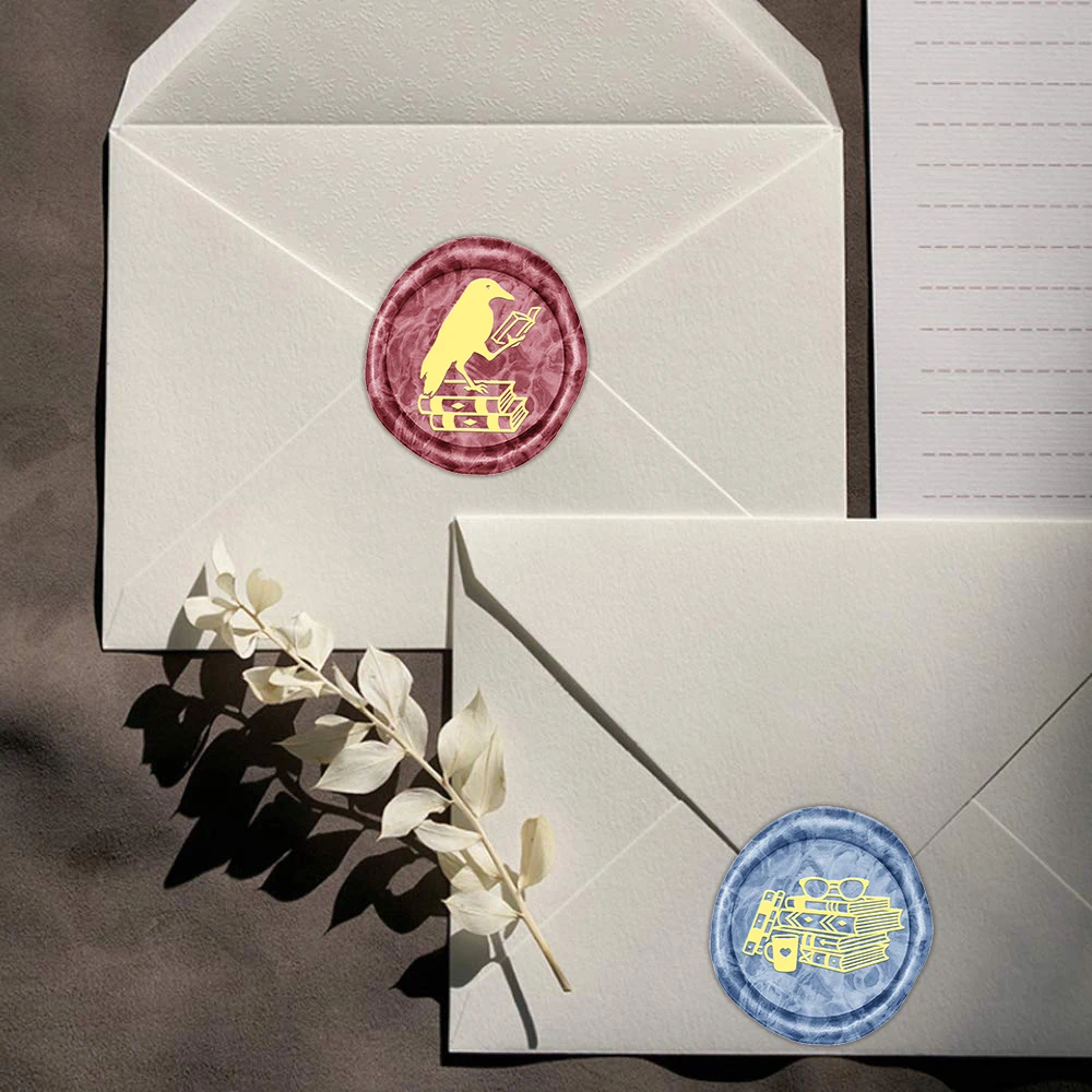 الخماسي القمر الغراب ختم من الشمع ختم الطيور سلسلة حمامة نمط ختم الشمع ختم 25 مللي متر القابلة للإزالة النحاس رئيس لبطاقة المغلف #5