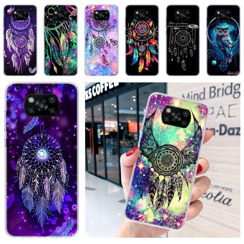 Retro Feather Dreamcatcher Soft Phone Case for Xiaomi Poco X6 X5 X4 Gt X3 Nfc F6 F5 Pro M5s M5 M4 M3 F4 F3 F2 F1 Capa Coque Cove