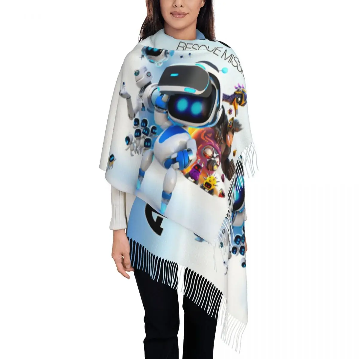 Astrobots Game Scarf for Women Winter Warm Shawl Wrap Long Large Shawl Scarf for Evening Dress