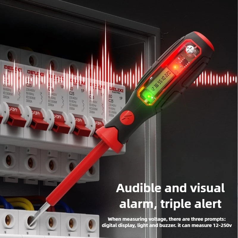

Тестер двойного назначения, цифровой многофункциональный измеритель напряжения, электрик, отвертка, обнаружение линии, портативные измерительные инструменты