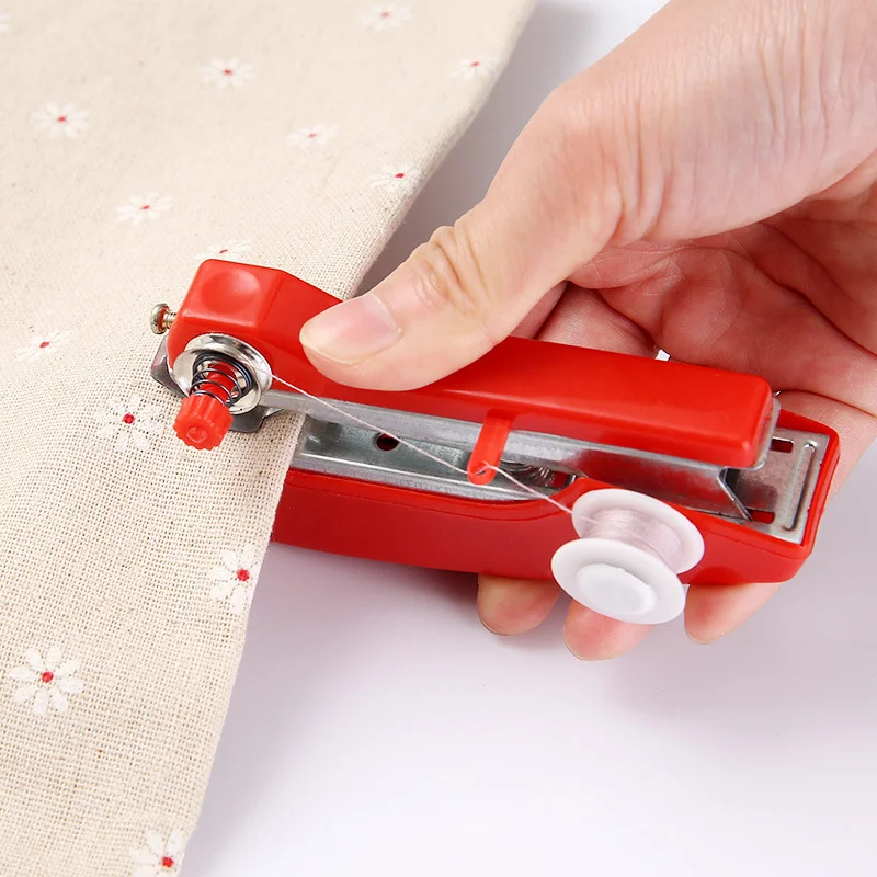 Manual Mini Sewing Machines Needlework Cordless Hand-Held Clothes DIY Apparel Sewing Fabric Tool Portable Household Handwork