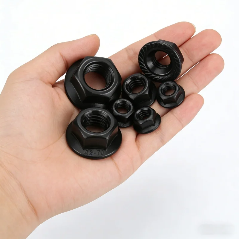 

Beicai Black SUS304 Stainless Steel Flange Nut M3 M4 M5 M6 M8 To M20 Metric Hexagonal Hex Serrated Spinlock Flange Nut Locknut