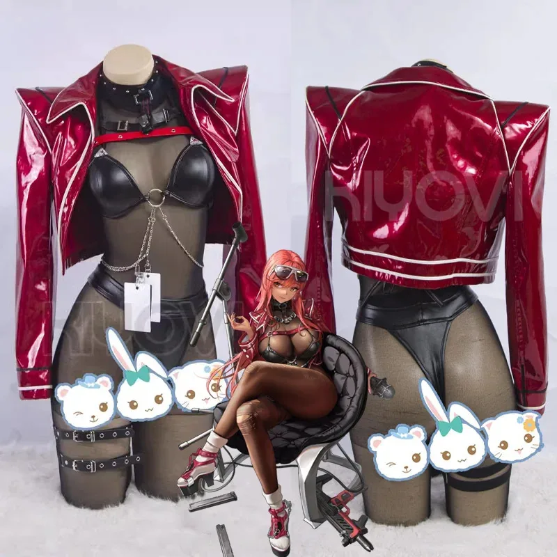 Game Nikke The Goddess of Victory Volume Cosplay Costume Sexy Leather Jacket Punk Style Outfit Shoes Halloween Carnival Partys;3