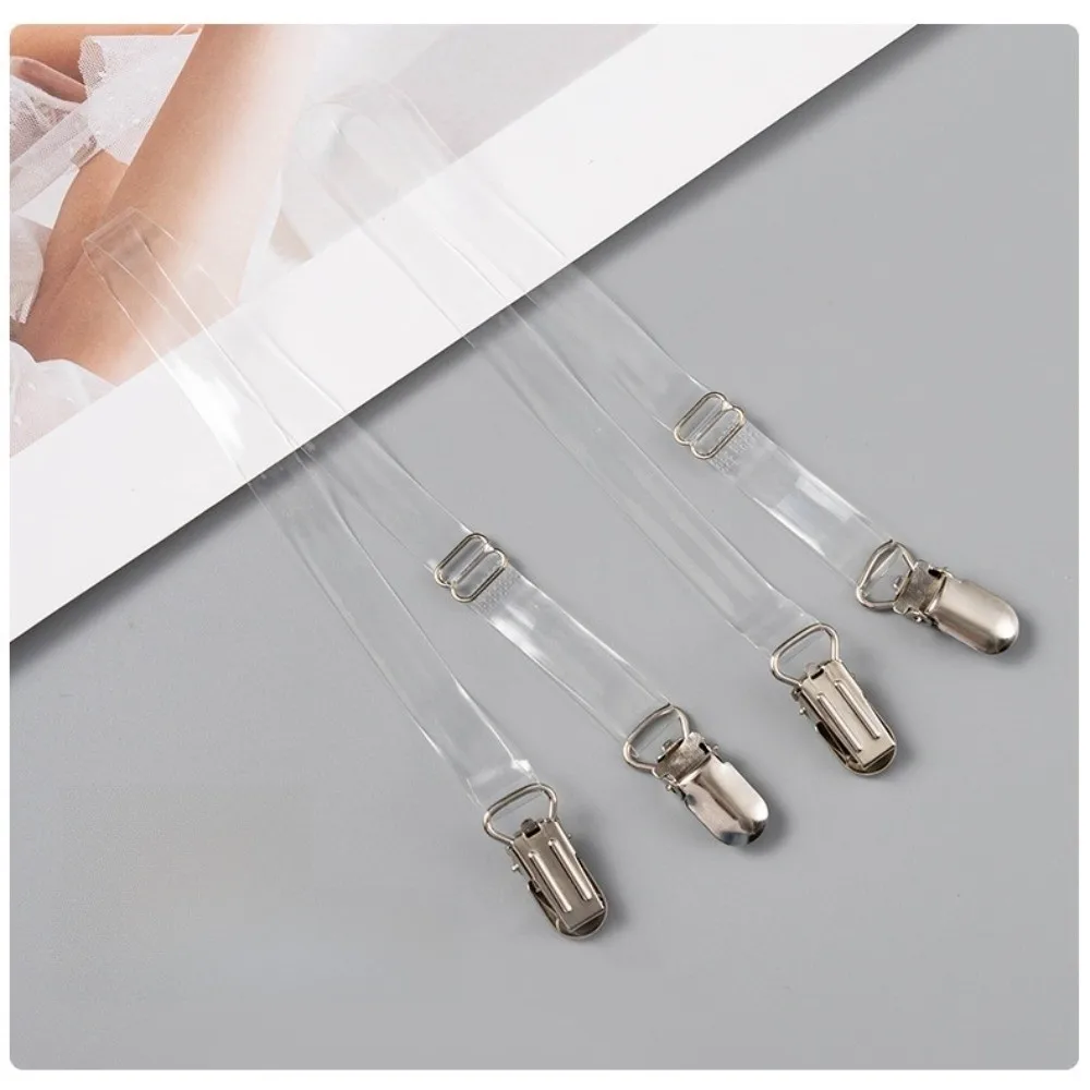 Transparent Invisible Shoulder Strap Anti-Slip Adjustable Clothes Clasp Heart Duckbill Clip Portable Camisole Clip Underwear