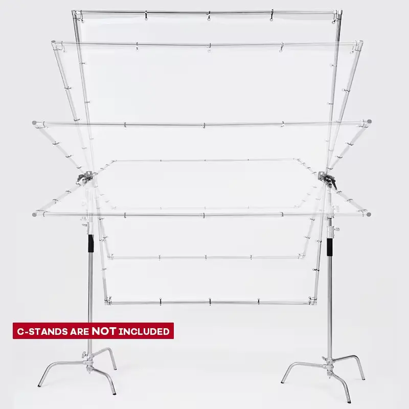 Portable 2.4x2.5m Overhead Diffusion Butterfly Screen Scrim Frame Kit Detachable Diffuser Panel for Photography Studio Accessory
