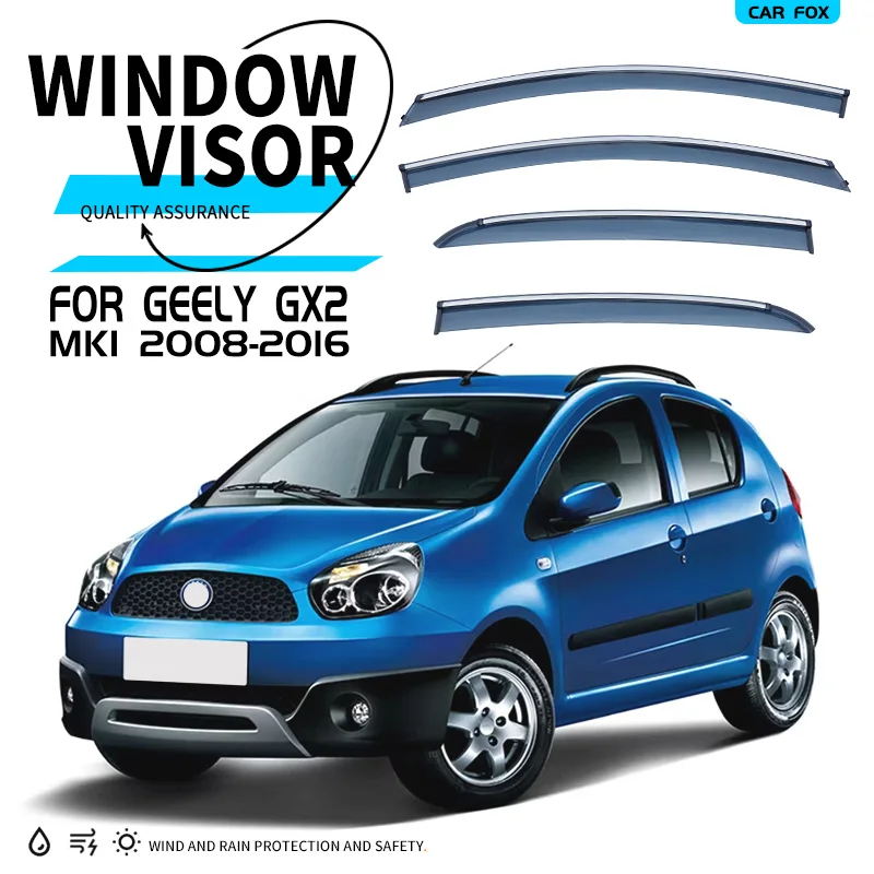 

For Geely GX2 2008-2016 Plastic Window Visor Vent Shades Sun Rain Deflector Guard 4PCS/SE For Geely GX2 2008-2016